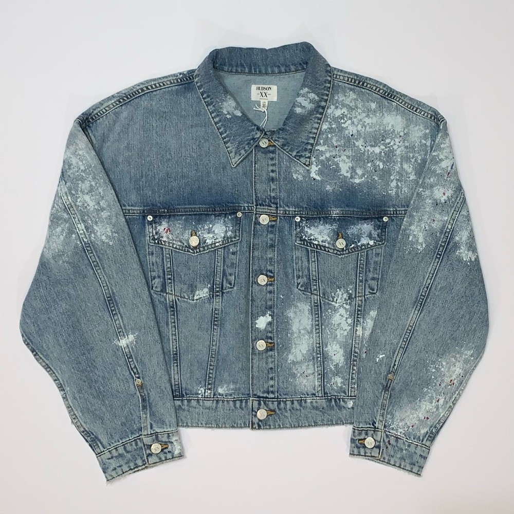 Hudson Brea Swing Trucker Jacket in Pigment Explosion-Size L New
